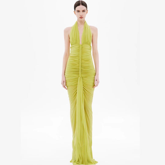 Damen elegantes trägerloses Abendkleid mit raffiniertem Drapé und tiefem Ausschnitt EB