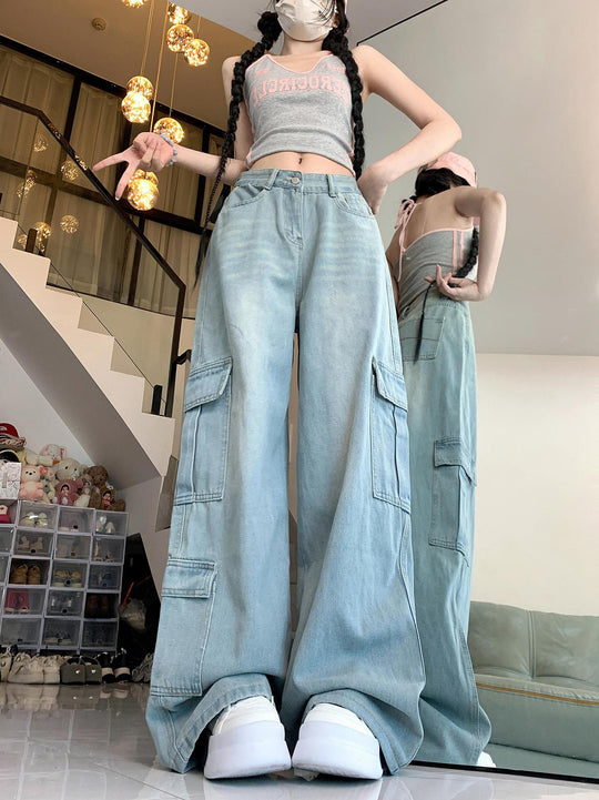 Damen Cargohose mit weitem Bein und praktischen Taschen EB