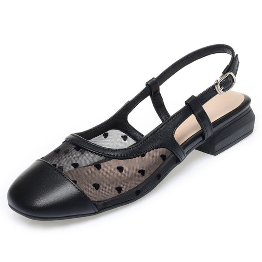 Damen Slingpumps mit einem romantischen Herzdesign und bequemem Blockabsatz EB