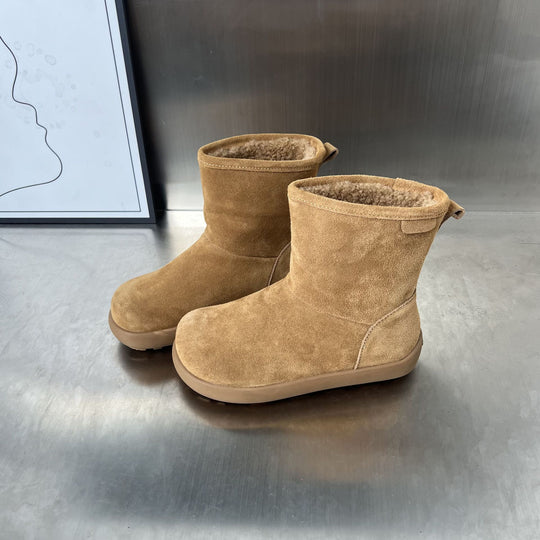 Damen Fleecegefütterte Winterstiefel aus weichem Wildleder EB