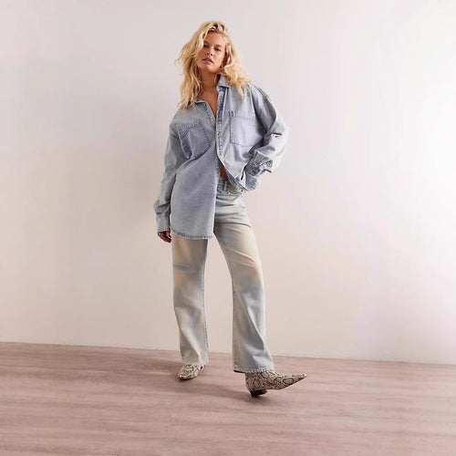 Damen Oversized Denim Hemd EB