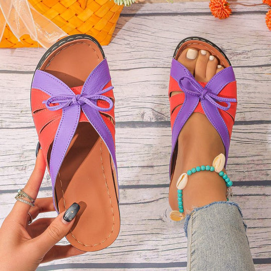 Damen Bequeme und modische Sandalen mit Schleifen-Detail EB
