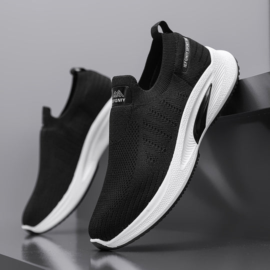 Damen Bequeme Slip-On Sneakers mit atmungsaktivem Strickobermaterial EB