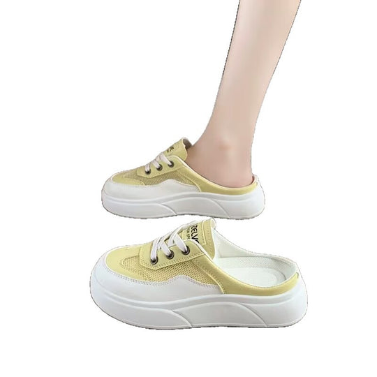 Damen Trendige Slip-On Sneakers mit dicker Plattform und atmungsaktiven Einsätzen EB