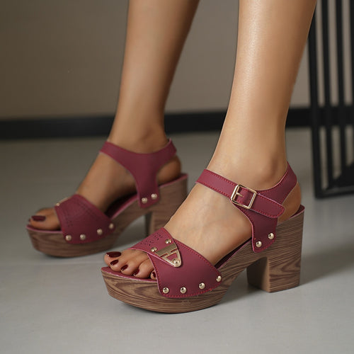 Damen Plateau Sandalen mit eleganten Schnallen EB