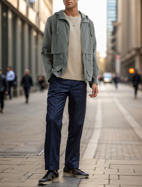 Herren leichte Jacke im lässigen Stil mit großzügigen Taschen EB