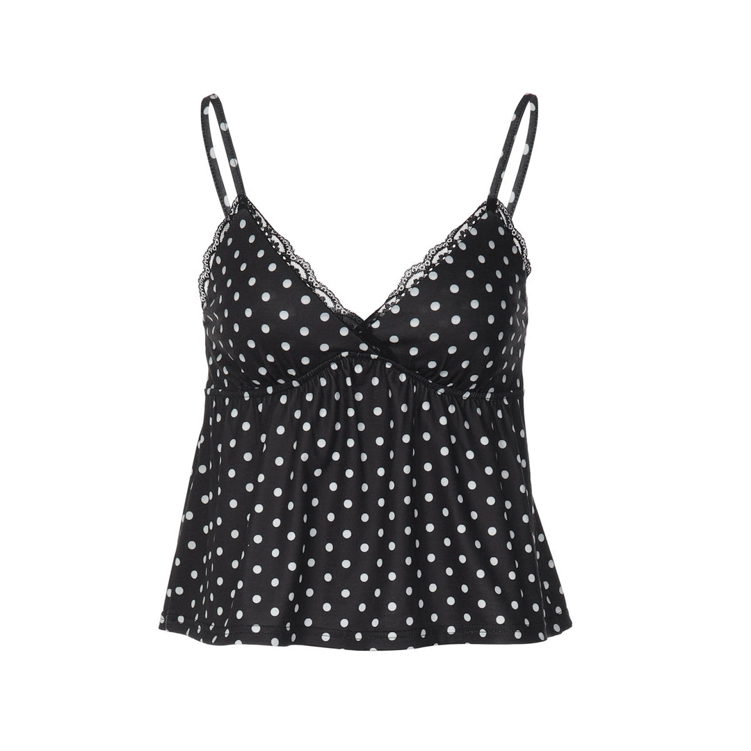 Damen Verspieltes Spaghetti-Top mit Punkten EB