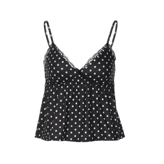 Damen Verspieltes Spaghetti-Top mit Punkten EB