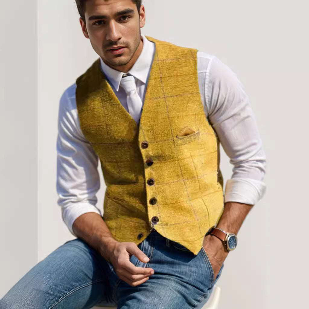 Herren stilvolle elegante Weste mit feinem Stoff EB