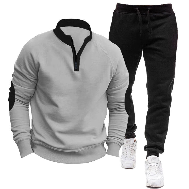 Herren Sportliches Hoodie- und Jogginganzug-Set mit kontrastierenden Ärmelakzenten EB