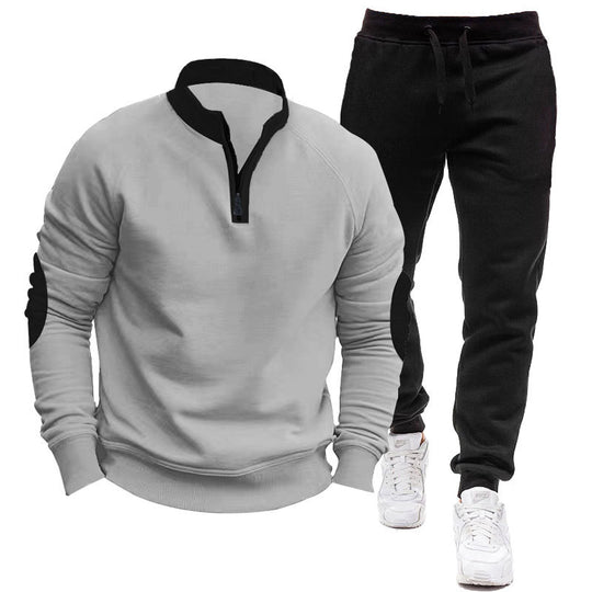 Herren Sportliches Hoodie- und Jogginganzug-Set mit kontrastierenden Ärmelakzenten EB