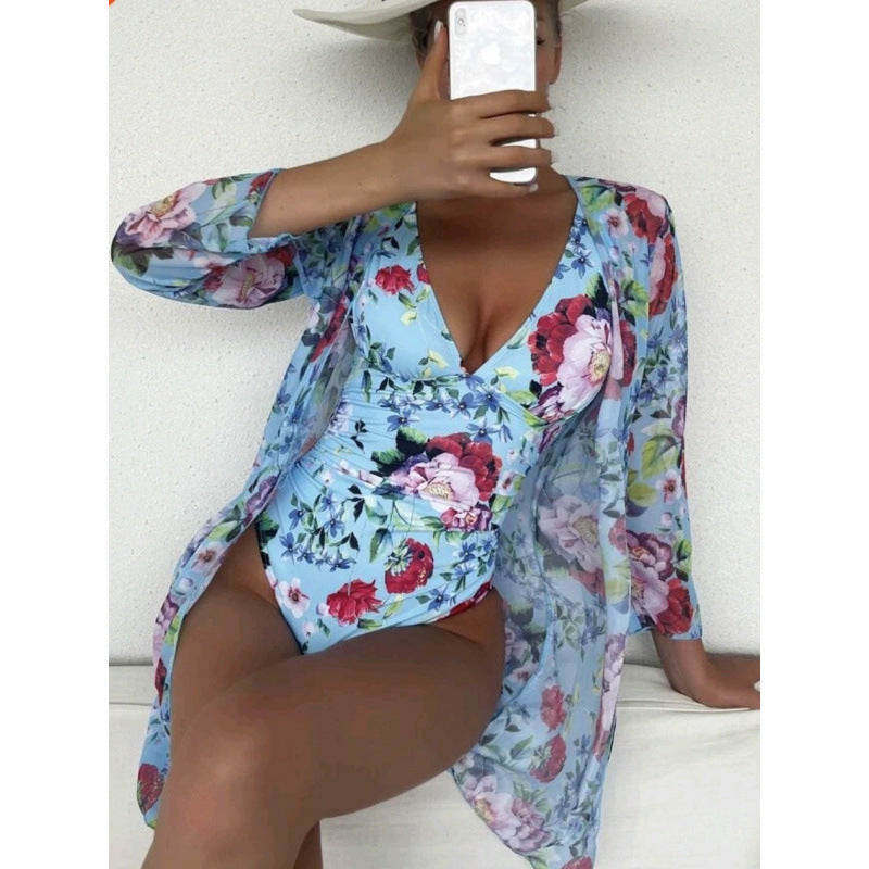 Damen Strandoveralls mit floralem Design und leichtem Material EB