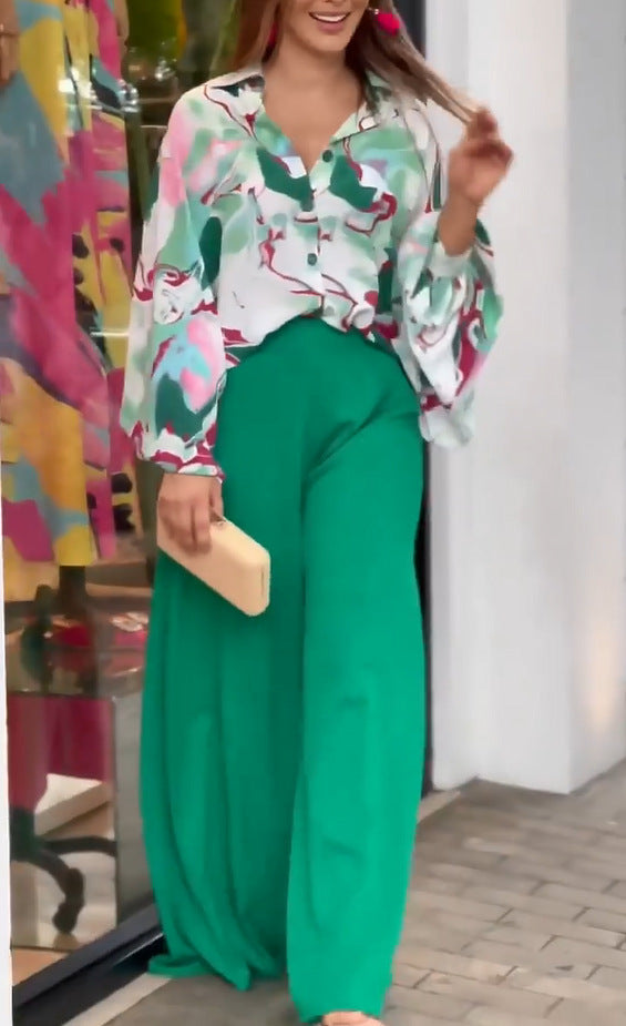 Damen Weit geschnittene Culotte-Hose mit hohem Bund und fließendem Stoff EB