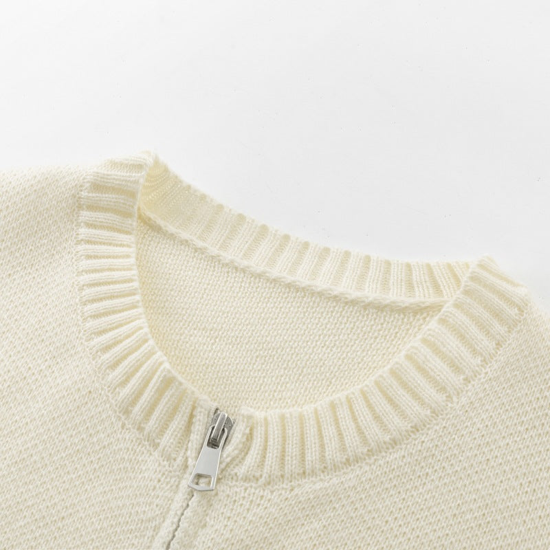 Damen Strickjacke mit hohem Kragen und dezenten Knopfdetails EB
