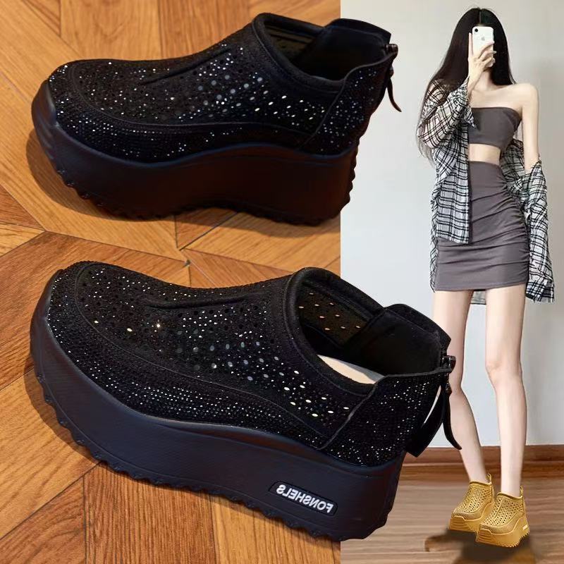 Damen Komfortable Plateau-Sneaker mit atmungsaktivem Obermaterial und modischem Design EB