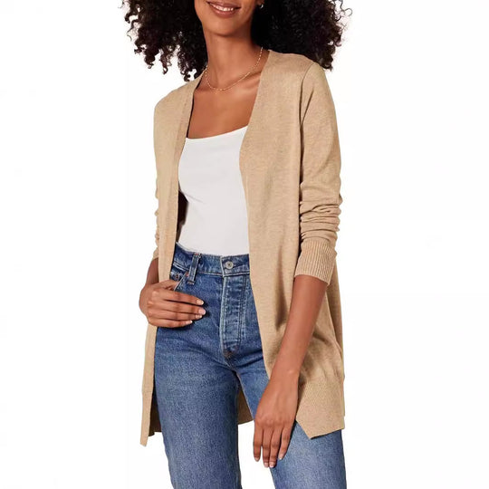 Damen lässiger Strickcardigan im minimalistischen Design EB