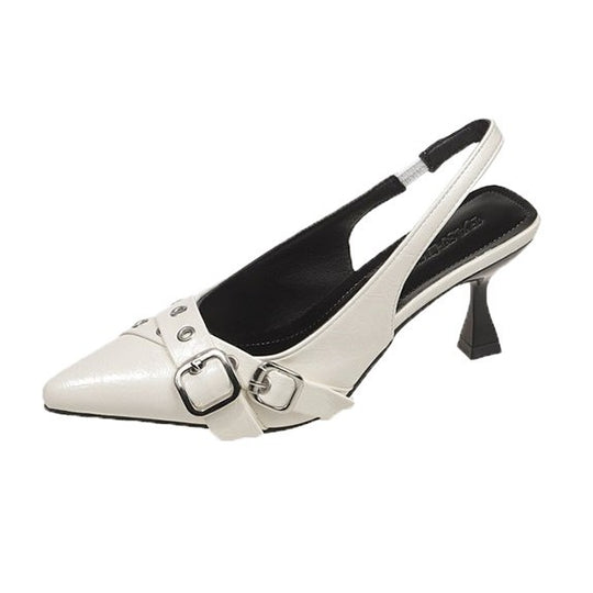 Damen Slingback-Pumps mit quadratischem Absatz und Schnallenakzent EB