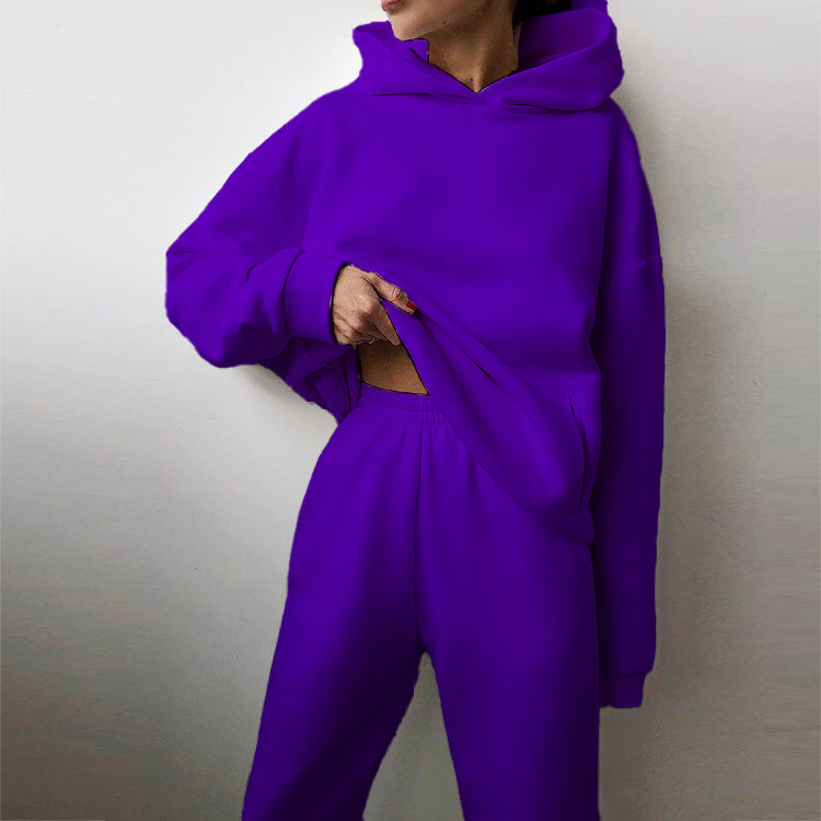 Damen modisches Oversize-Hoodie-Set mit lässigem Schnitt und elastischem Bund EB