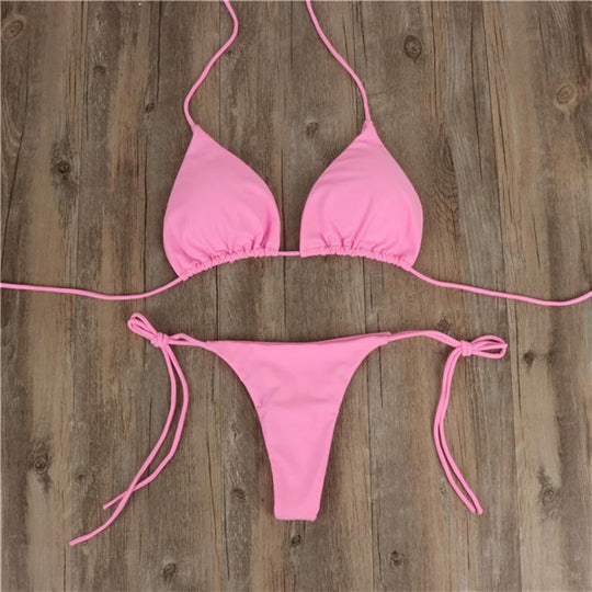Damen Bikini-Set mit verstellbaren Trägern und minimalistischem Design EB