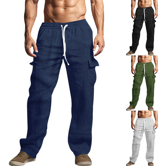 Herren Cargo-Hose im lässigen Schnitt mit elastischem Bund und praktischen Taschen EB