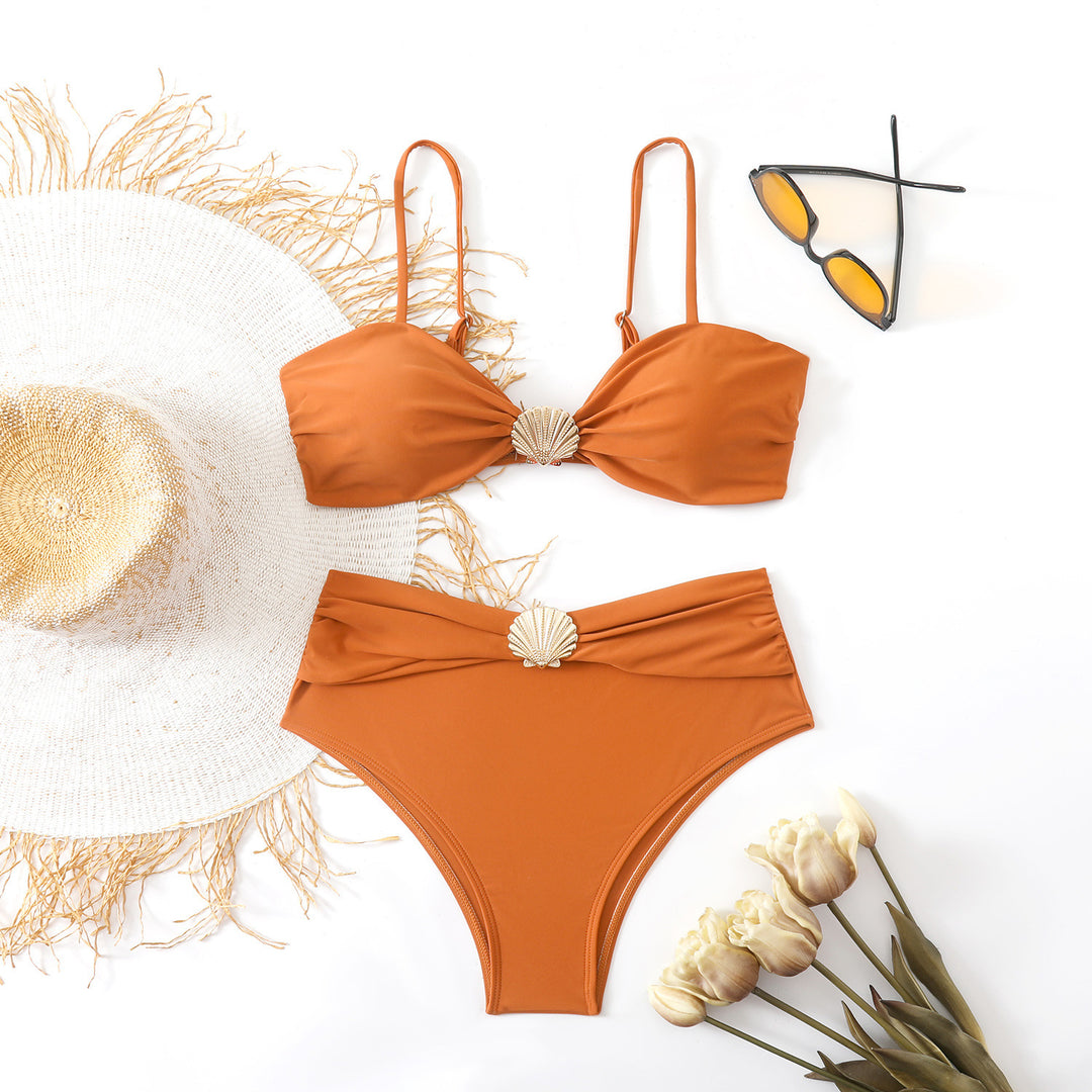 Damen Bandeau-Bikini mit eleganten Muschel-Details EB