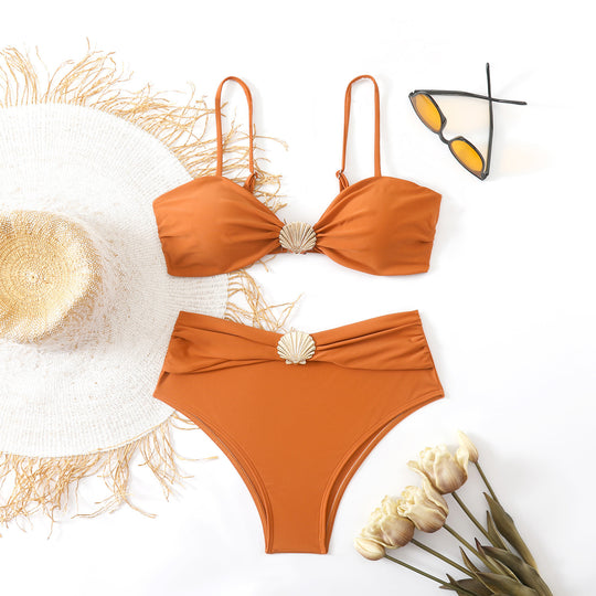 Damen Bandeau-Bikini mit eleganten Muschel-Details EB