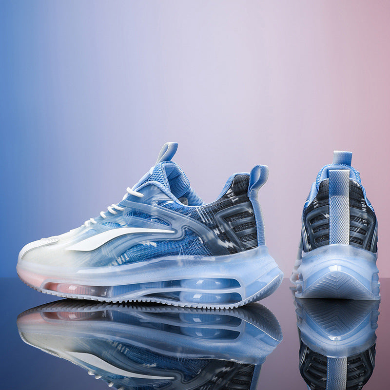 Unisex leichte Luftkissen-Sneaker mit transparentem Gradient-Obermaterial und sichtbarer Luftkammer EB