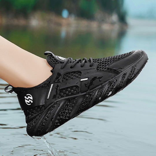Damen Sportliche Sneaker mit atmungsaktiver Mesh-Oberfläche und stoßdämpfender Sohle EB