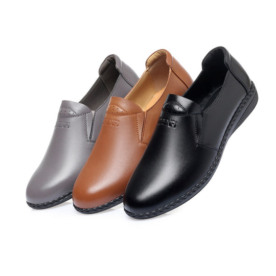 Damen Slipper aus hochwertigem Leder mit elastischem Einstieg und rutschfester Sohle EB