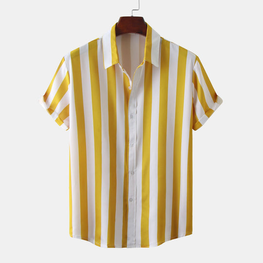 Damen Kurzarmhemd mit elegantem Streifenmuster und luftiger Passform EB