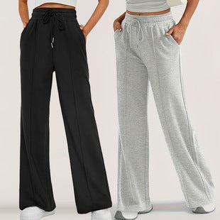 Damen lockere Sweatpants mit seitlichen Taschen und elastischem Bund EB