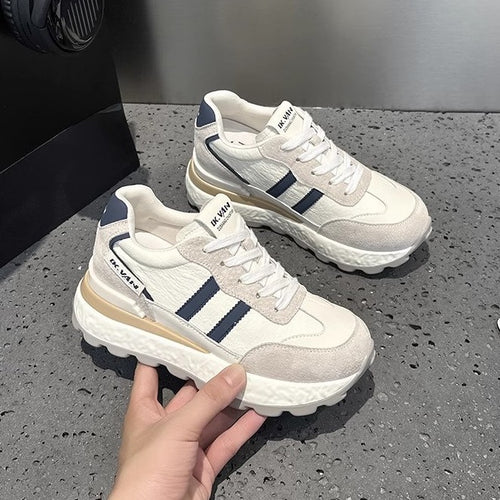 Damen Sportliche Chunky Sneakers mit hochwertigem Obermaterial und dämpfender Sohle EB
