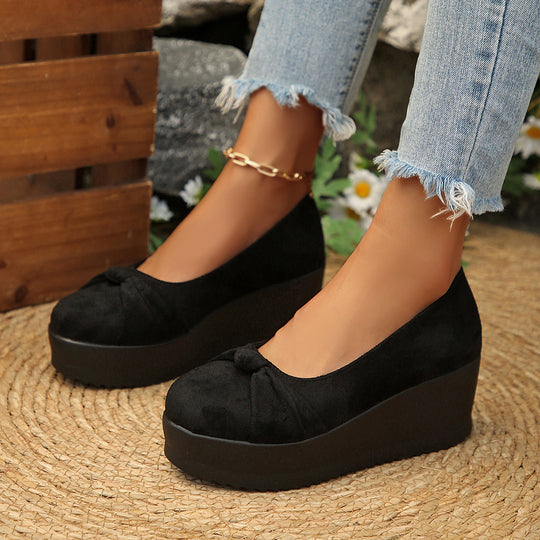 Damen Wedge-Pantoletten mit dekorativem Schleifenakzent und modischem Design EB