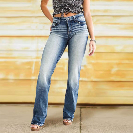 Damen Slim Fit Jeans mit hohem Bund EB