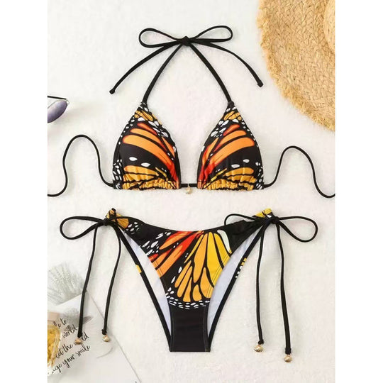 Damen Triangel-Bikini mit innovativem Schmetterlingsmuster EB