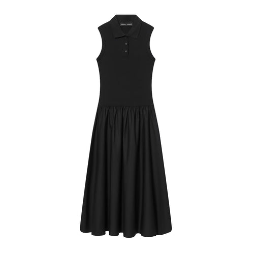Damen Polo-Kleid mit schwingendem Rock und klassischem Kragen EB