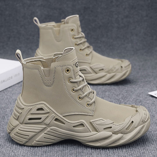 Damen Sportliche High-Top Stiefel mit futuristischem Design und rutschfester Sohle EB