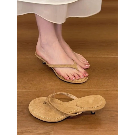 Damen elegante Zehentrenner-Sandaletten mit verstellbarem Riemendesign EB