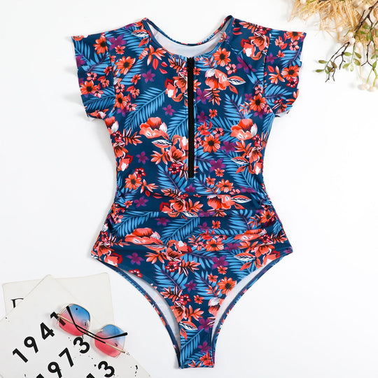 Damen Schwimmanzug mit floralen Mustern EB
