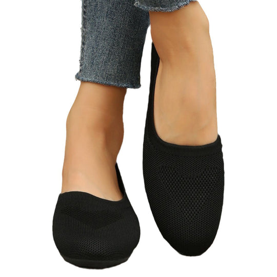 Damen Atmungsaktive Slip-On Ballerinas im minimalistischen Design EB