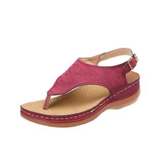 Damen Komfortable Zehentrenner-Sandalen mit modischen Riemen EB