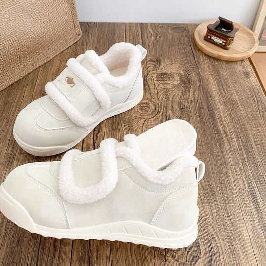 Damen warme Sneaker mit flauschigem Innenfutter und praktischem Klettverschluss EB