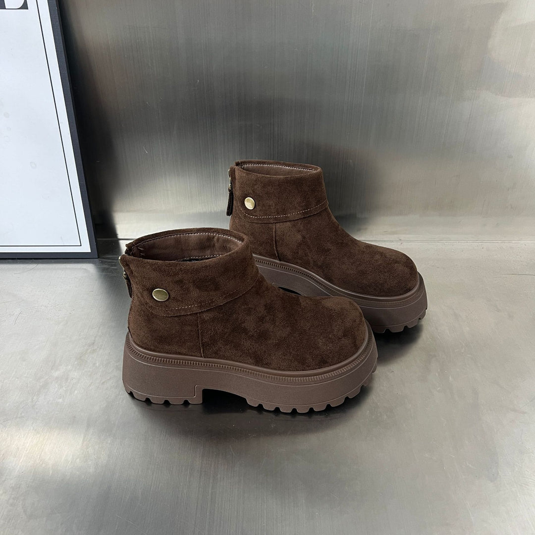 Damen Stiefeletten mit rutschfester Sohle und weichem Wildlederoberteil EB