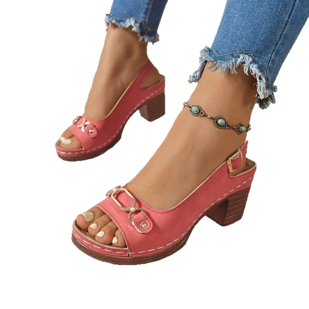 Damen Slingback-Pantoletten mit modischem Schnallen-Detail EB