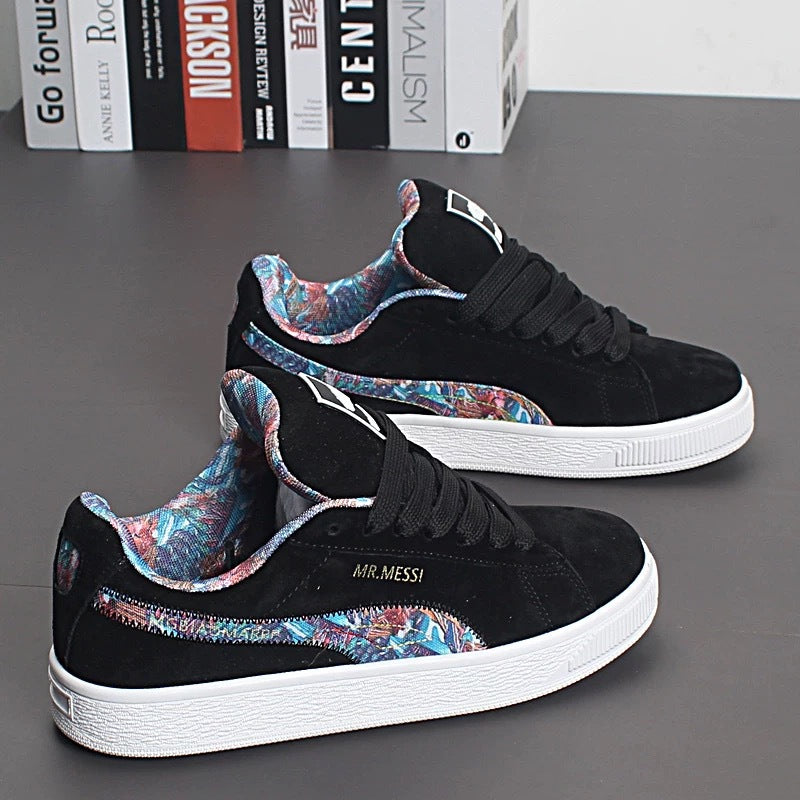 Damen Sneakers mit floralem Innenfutter und rutschfester Sohle EB