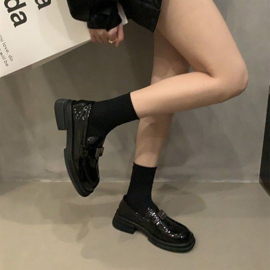 Damen elegante Loafers mit modischen Schnallenverzierungen EB