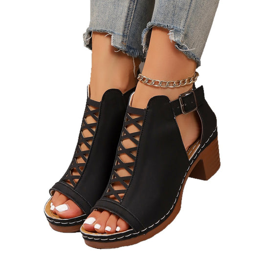 Damen elegante und luftige Sandalen mit raffiniertem Schlaufen-Design EB