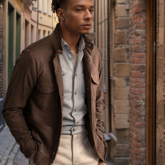 Herren Funktionsjacke mit hochschließendem Kragen und praktischen Taschen EB