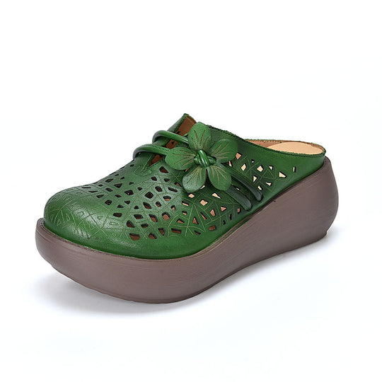Damen Komfortable Clogs mit floralen Cut-Outs und ergonomischer Sohle EB