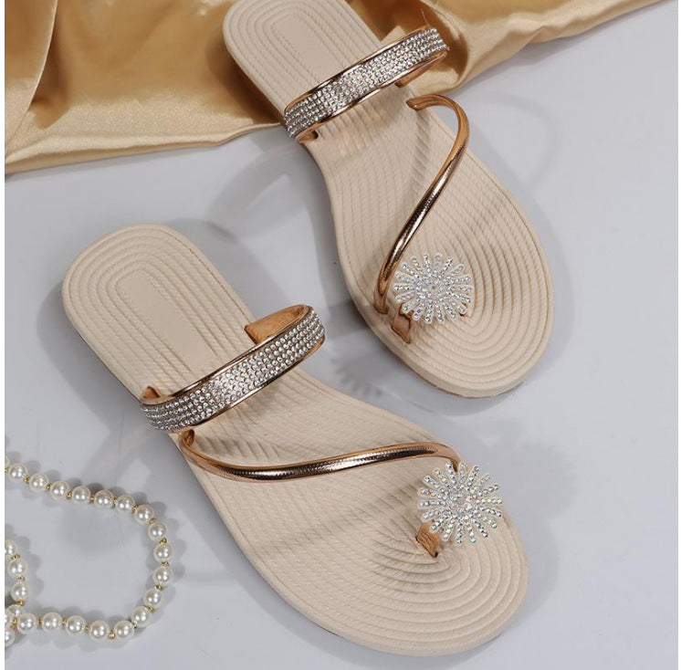 Damen Glamouröse Zehentrenner-Sandalen EB